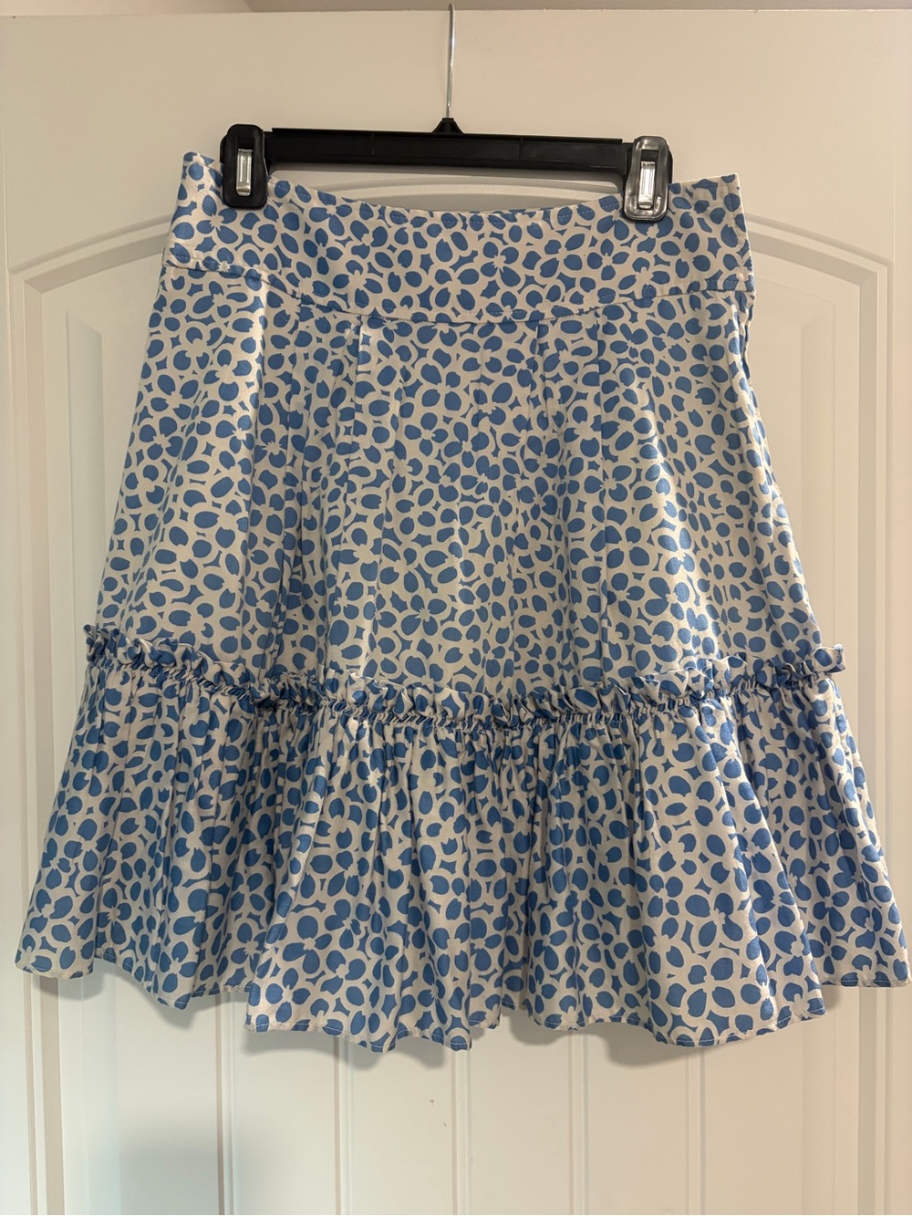 Marc Jacobs Blue and White Tiered Ruffle A-Line Skirt